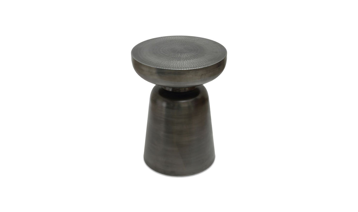 15" Antique Nickel Iron Side Table