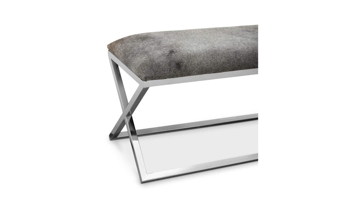 60" Grey Stainless Steel Bench
