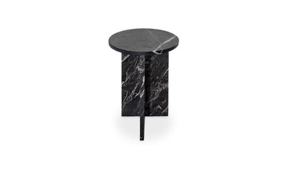 14" Black Marble Side Table
