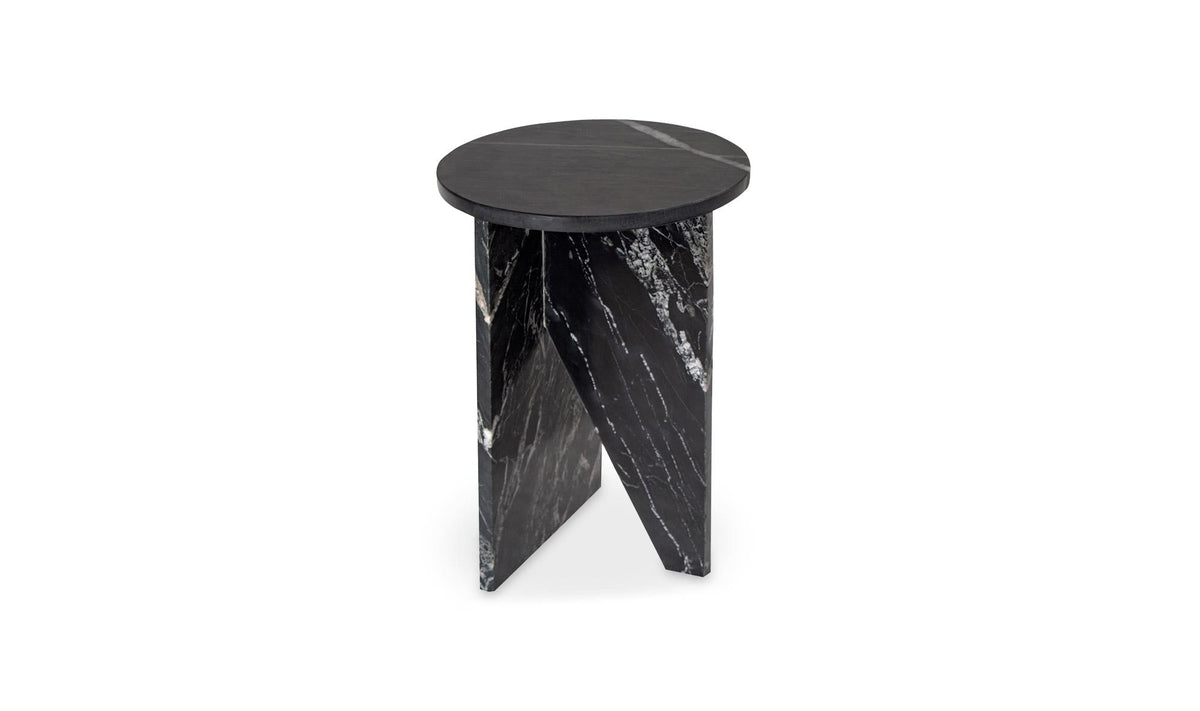 14" Black Marble Side Table