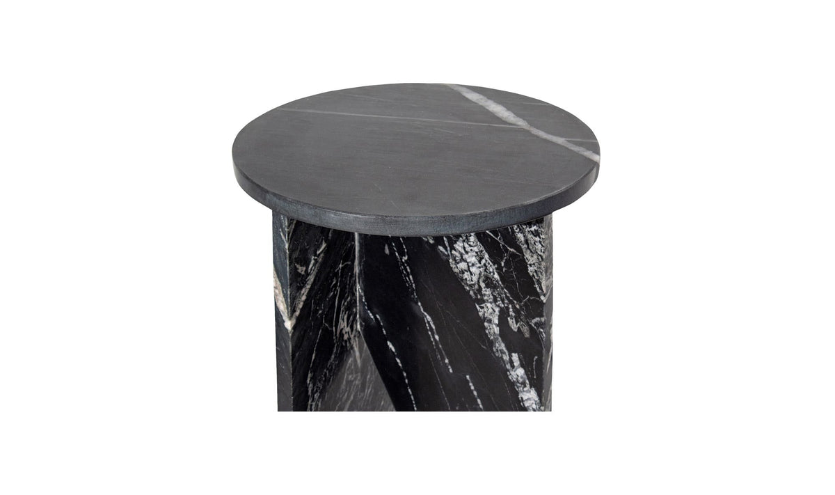 14" Black Marble Side Table