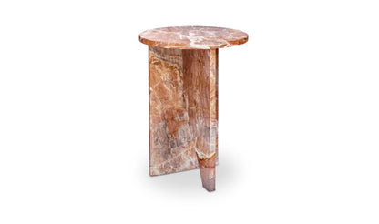 14" Orange Lavante Marble Side Table