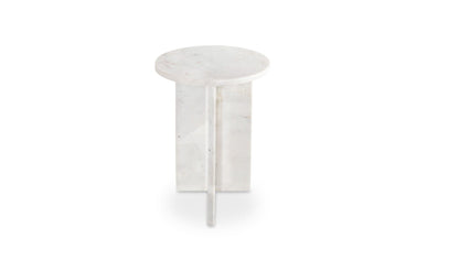 14" White Marble Side Table