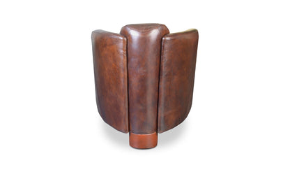 29.5" Dark Brown Leather Club Chair