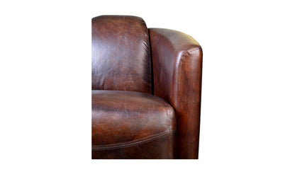 29.5" Dark Brown Leather Club Chair