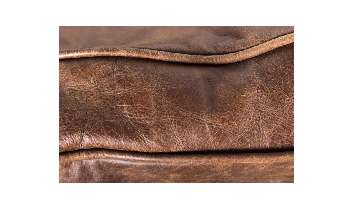72" Light Brown Leather Sofa