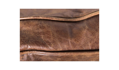 72" Light Brown Leather Sofa