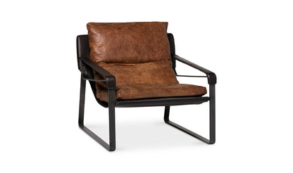 30.75" Brown Leather Club Chair