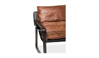 30.75" Brown Leather Club Chair