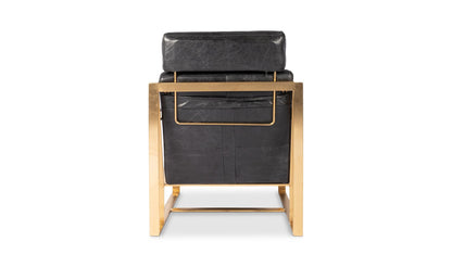 24.5" Black Leather Accent Chair
