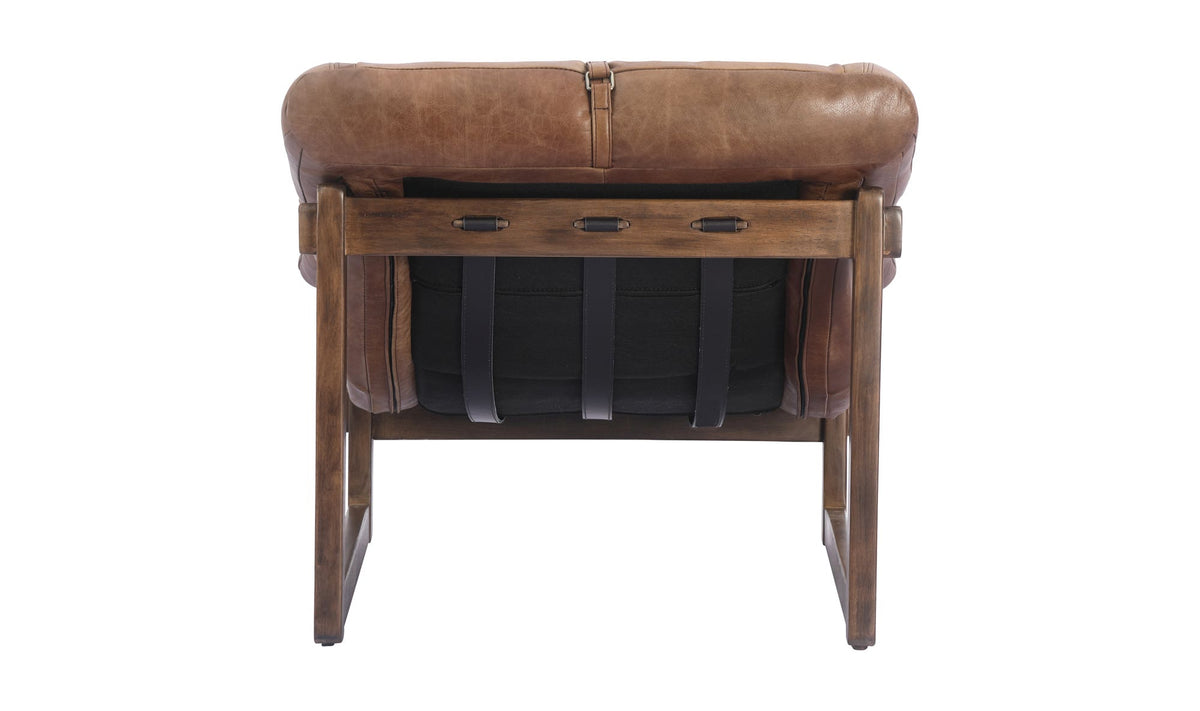 34.25" Open Road Brown Leather Accent Chair