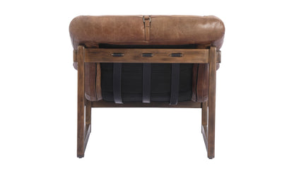 34.25" Open Road Brown Leather Accent Chair