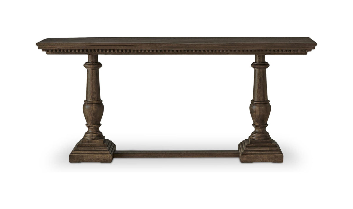 70" Brown Iron Console Table