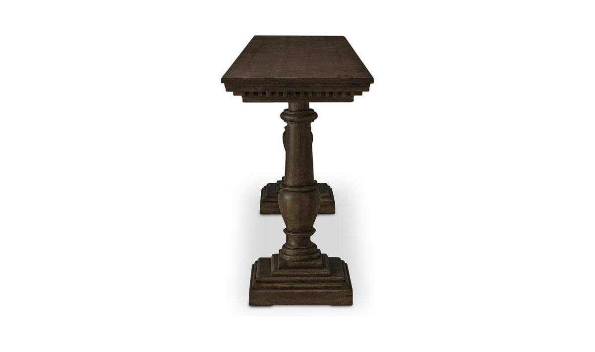 70" Brown Iron Console Table