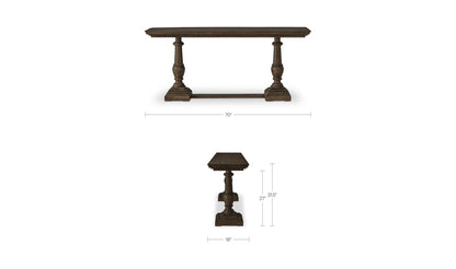 70" Brown Iron Console Table