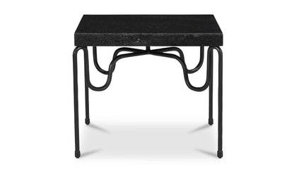 25" Black Granite Side Table