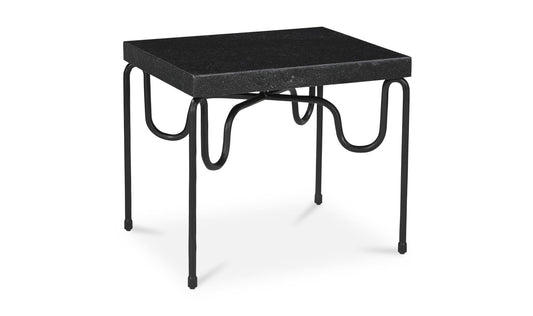 25" Black Granite Side Table