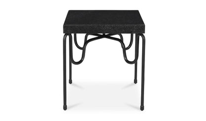 25" Black Granite Side Table