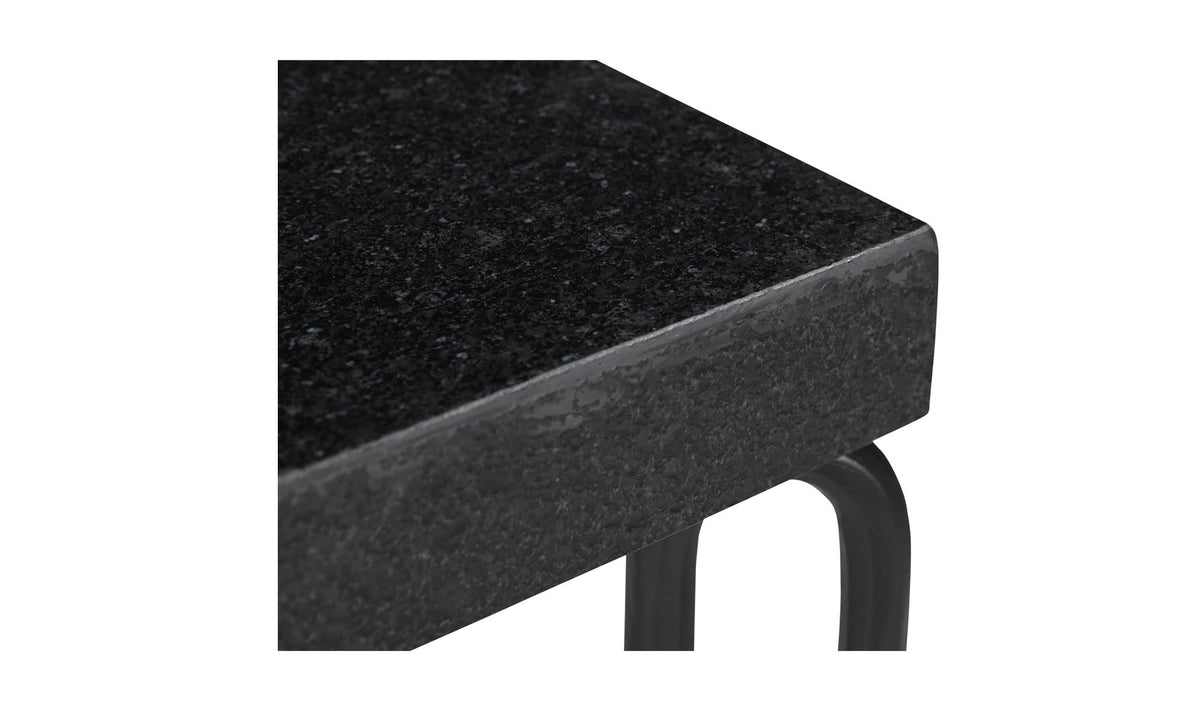 25" Black Granite Side Table