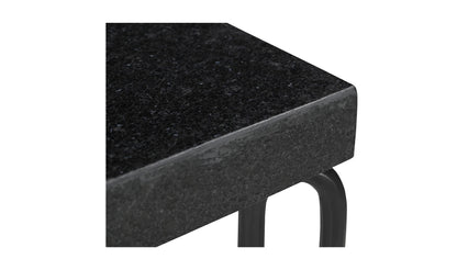 25" Black Granite Side Table