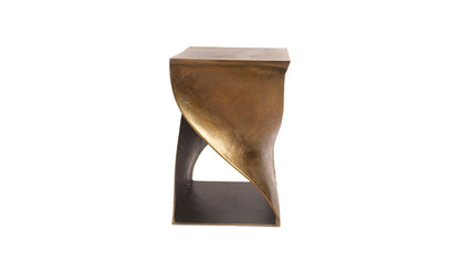 14" Brass Aluminum Side Table