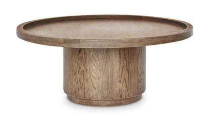 38" Brown Solid Oak Coffee Table