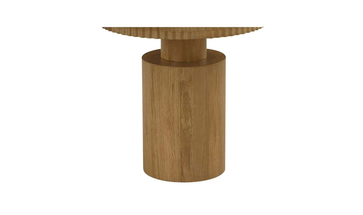 22" Brown Solid Oak Side Table
