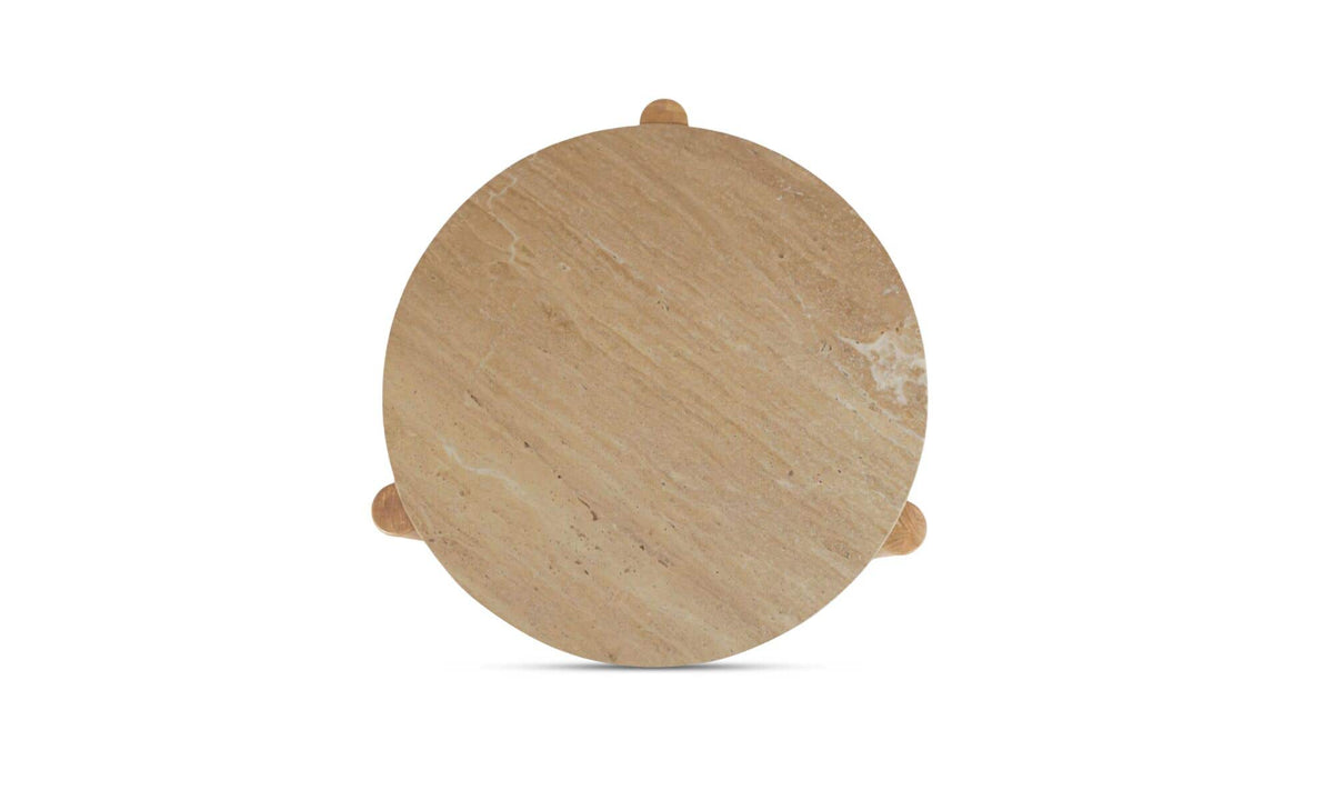 36" Natural Travertine Outdoor Coffee Table