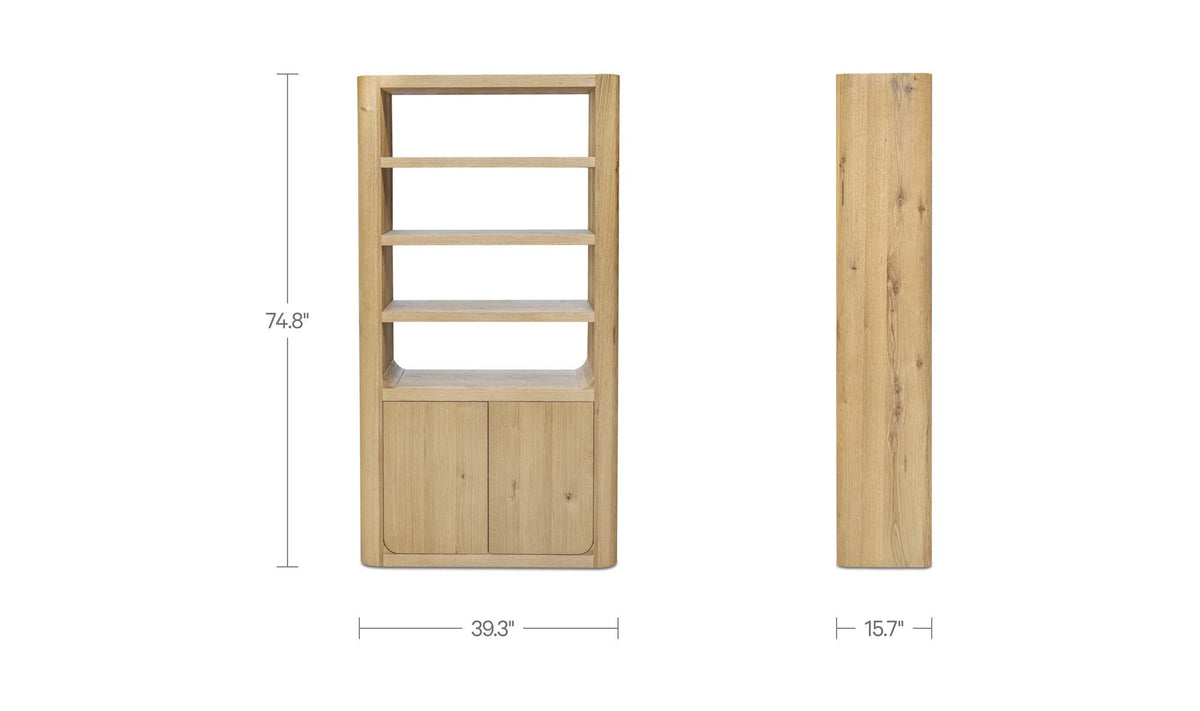 39.37" Rustic Oak Solid Oak Tall Cabinet