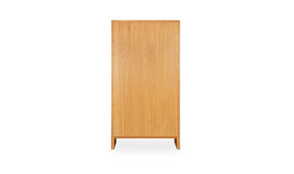 38.98" Natural Solid Oak Bookcase