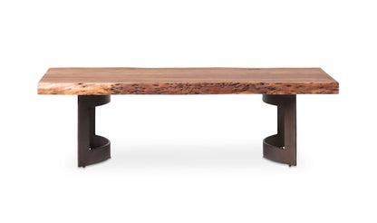 56" Brown Acacia Coffee Table