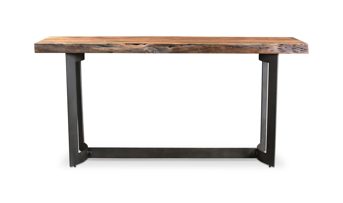68" Brown Acacia Console Table