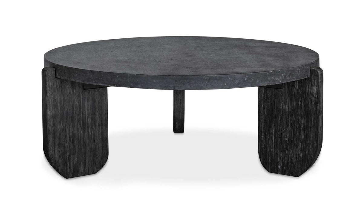 36.5" Black Concrete Coffee Table