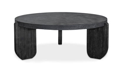 36.5" Black Concrete Coffee Table