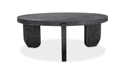 36.5" Black Concrete Coffee Table