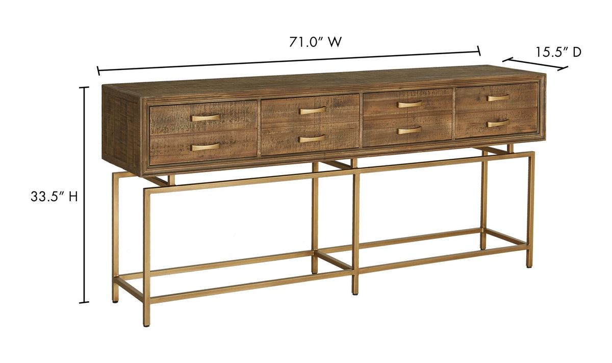 71" Natural Console Table