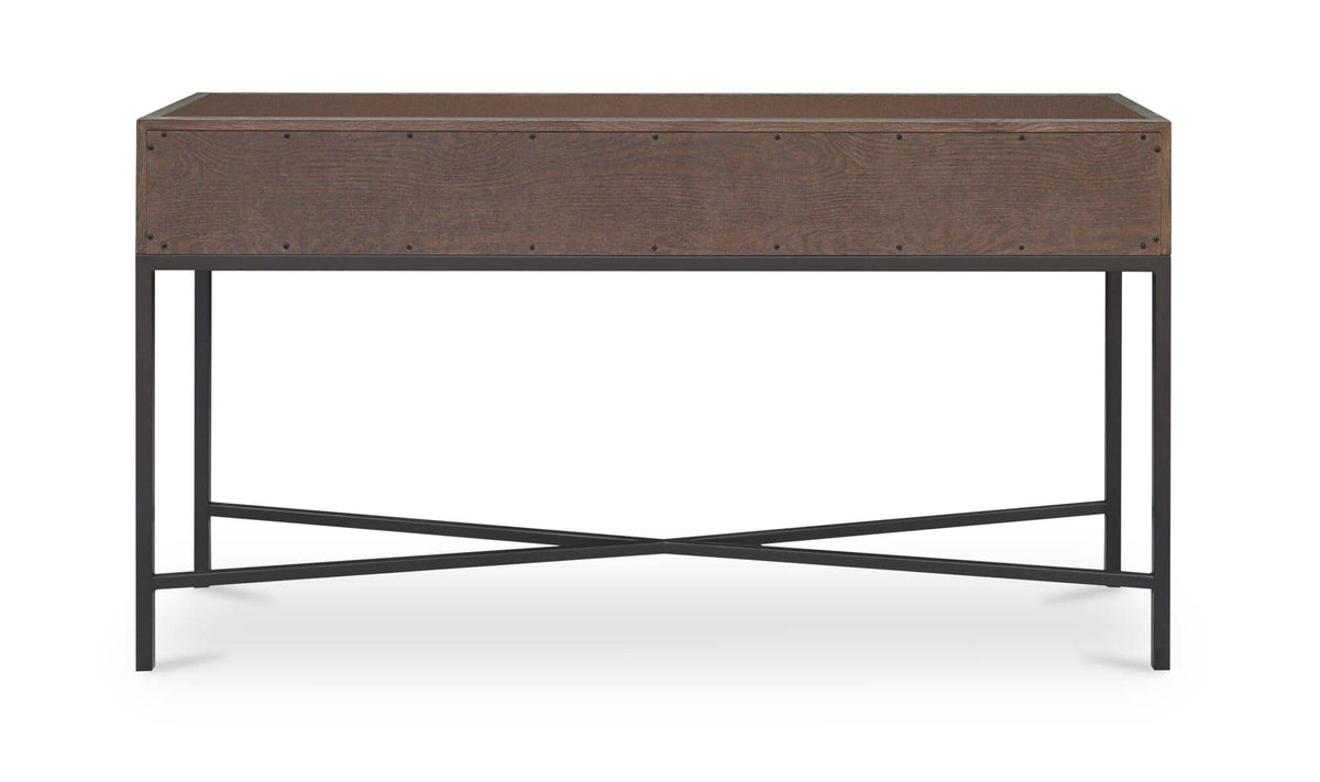 59.06" Brown Solid Oak Console Table