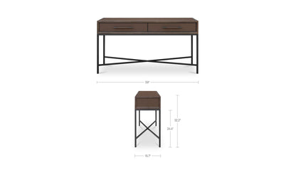 59.06" Brown Solid Oak Console Table