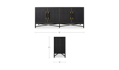 76" Black Oak Sideboard