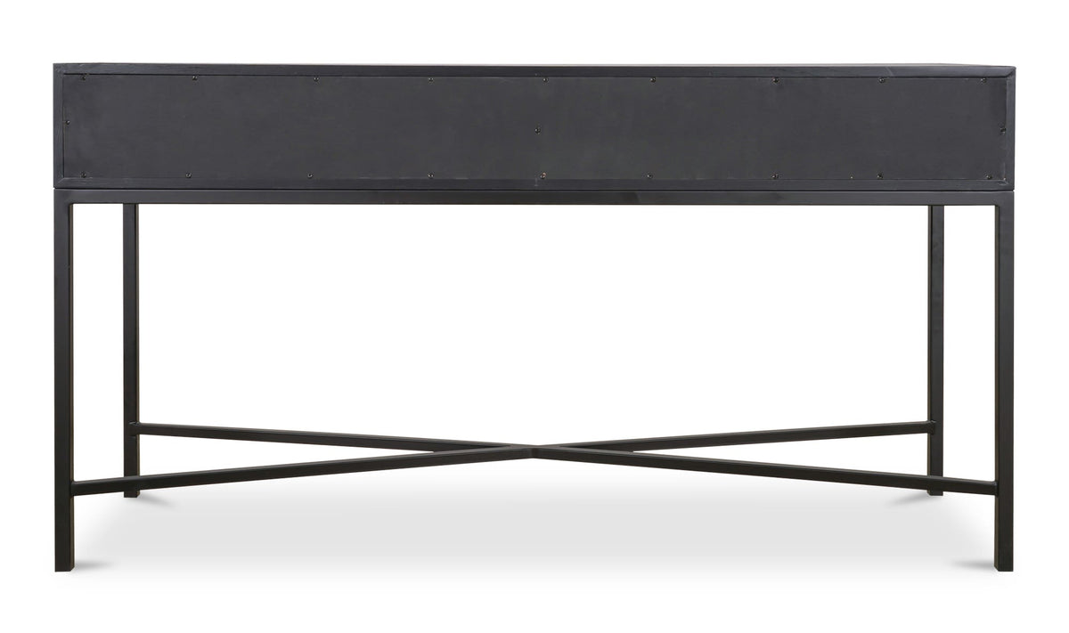 59.06" Black Solid Oak Console Table