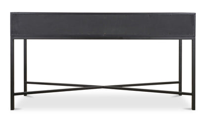 59.06" Black Solid Oak Console Table