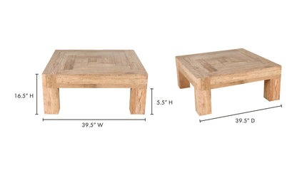 39.5" Natural Oak Coffee Table