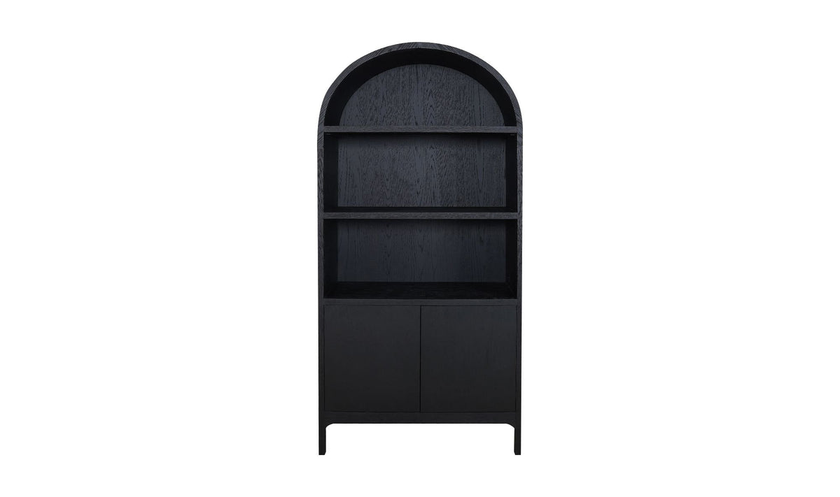 37.5" Black Oak Solid Oak Display Cabinet