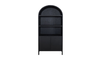 37.5" Black Oak Solid Oak Display Cabinet