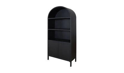 37.5" Black Oak Solid Oak Display Cabinet