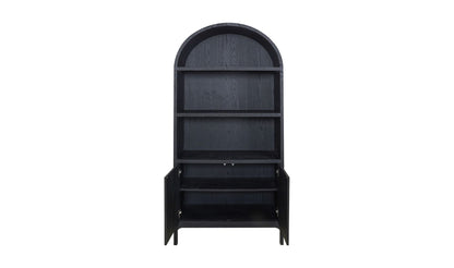 37.5" Black Oak Solid Oak Display Cabinet