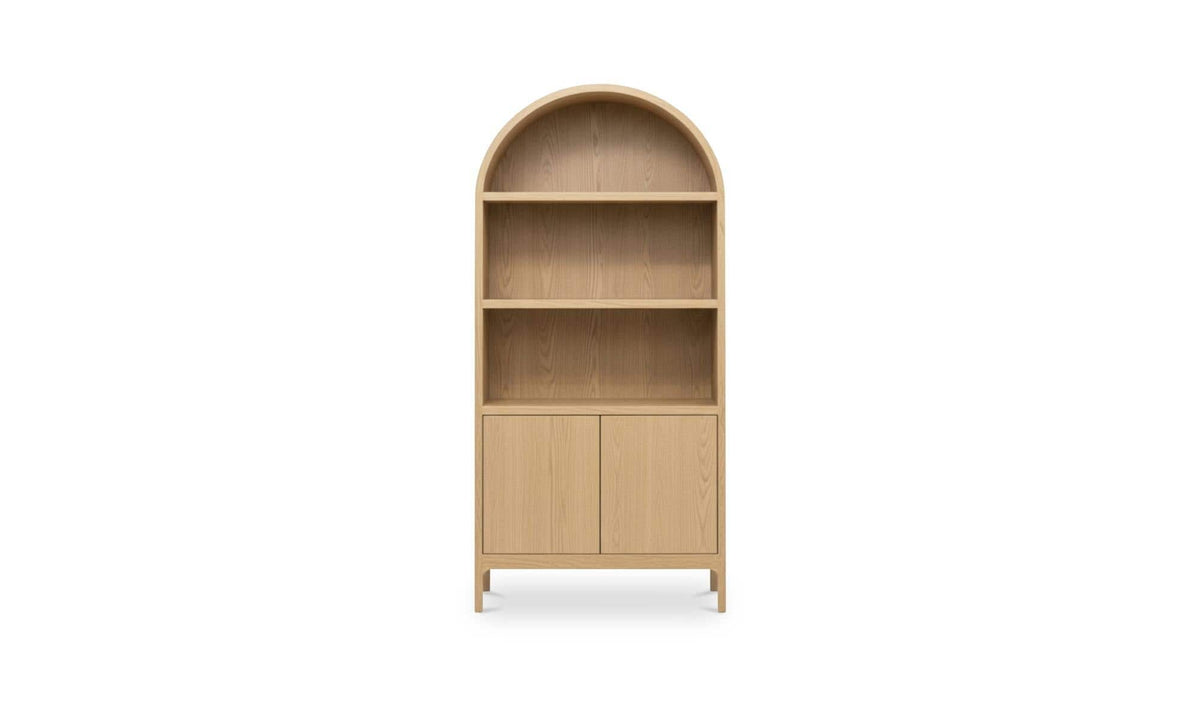 37.4" Natural Solid Oak Display Cabinet