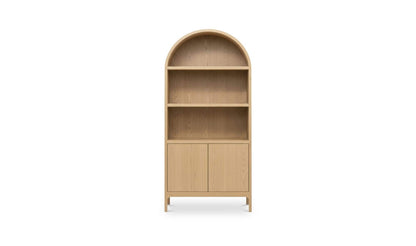37.4" Natural Solid Oak Display Cabinet