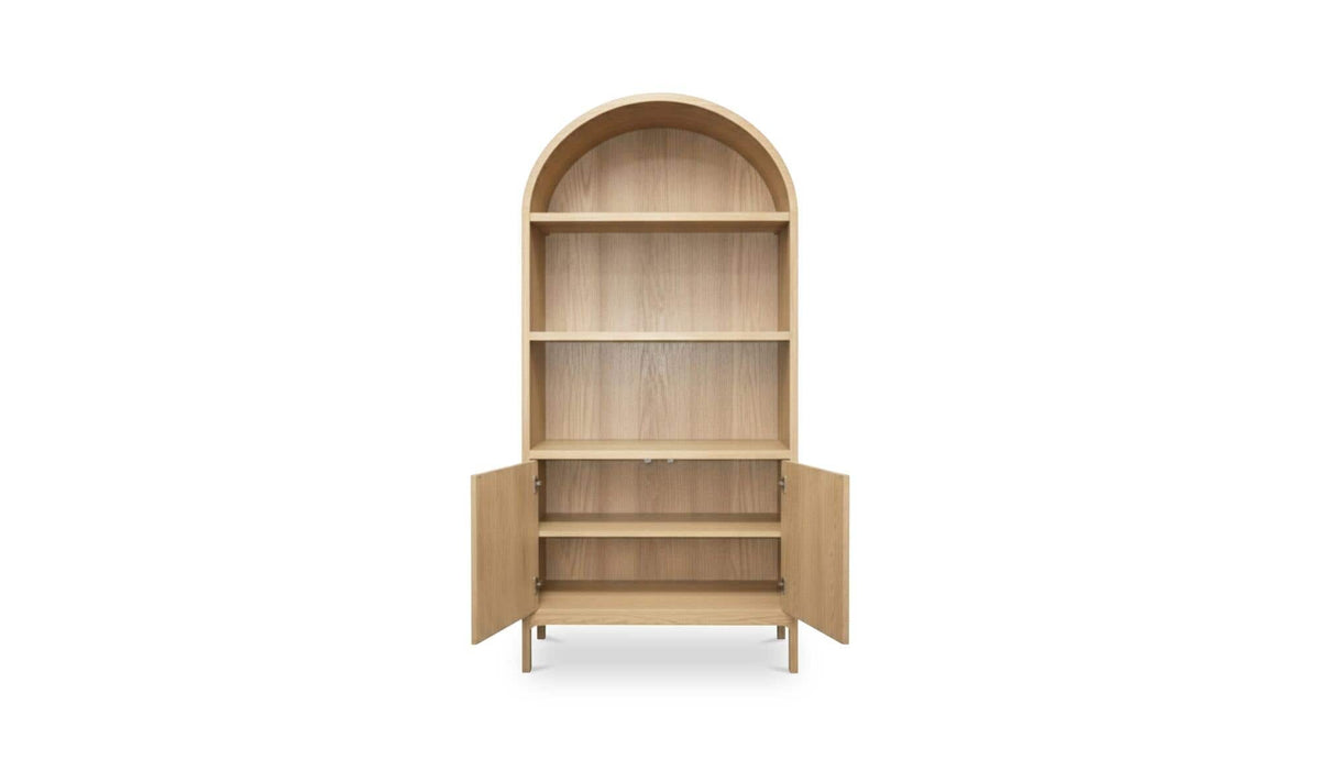 37.4" Natural Solid Oak Display Cabinet