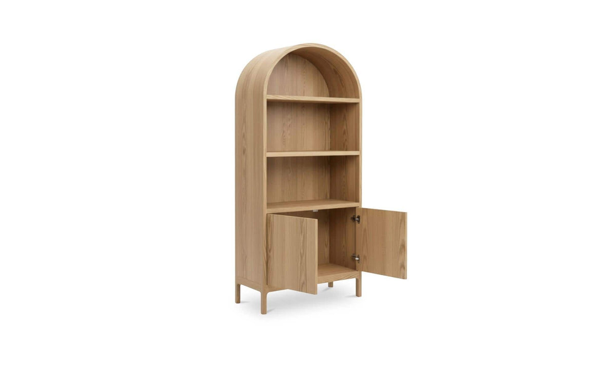 37.4" Natural Solid Oak Display Cabinet